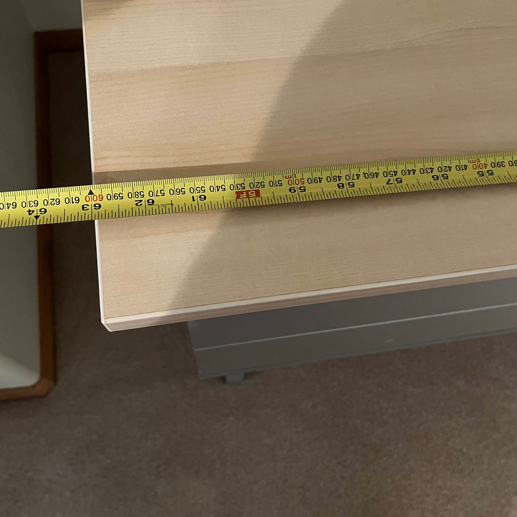 X160 Metal framed desk with wooden top and single drawer