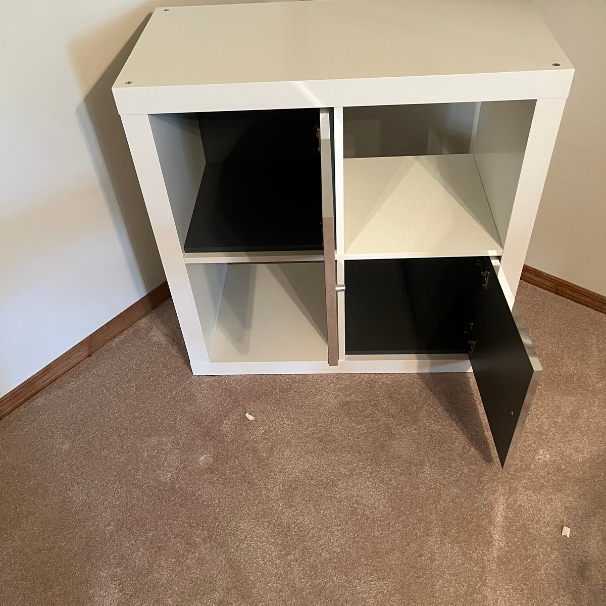 X161 Ikea Kallax shelf with mirrored cubbies