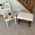 X165 Vintage chair and footstool grouping