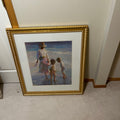 Y336A 33" x 29" Gold framed mother with children print
