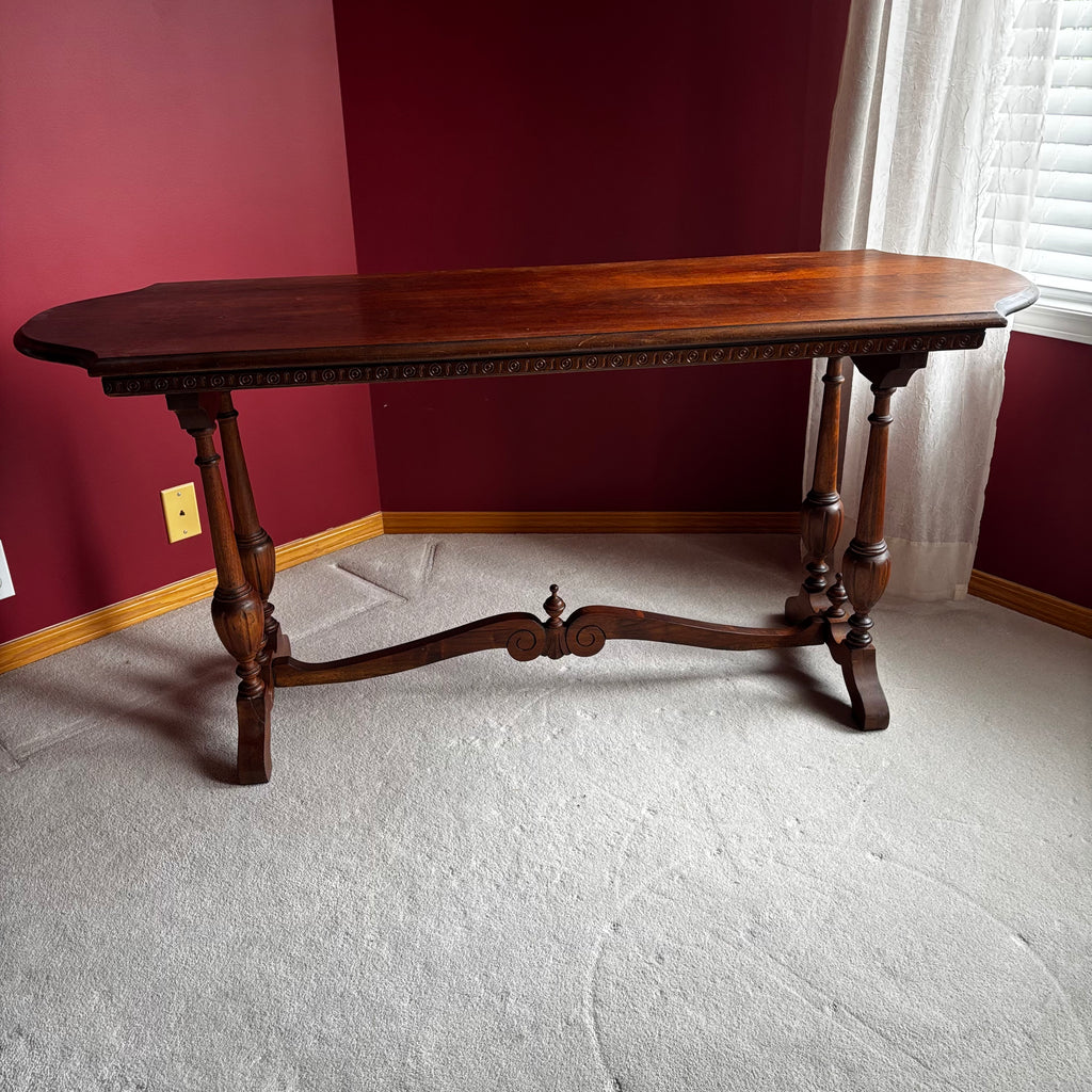 Y101 Antique solid walnut console/sofa table (59" x 29" x 18")