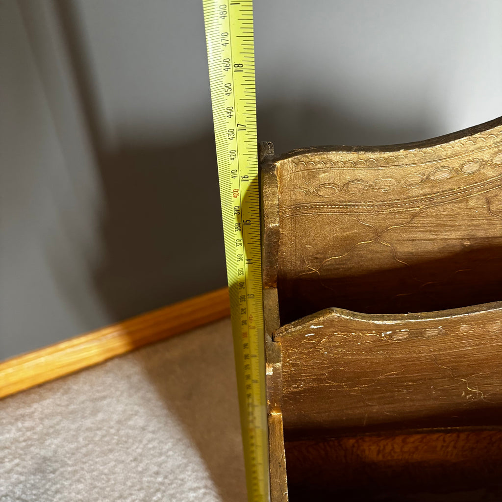 Y104 Antique wooden magazine rack and clothing stool