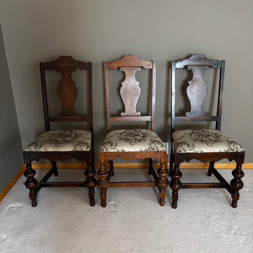 Y108 Set of 6 vintage 1920s oak dining chairs