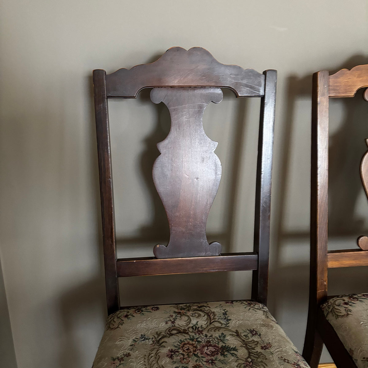 Y108 Set of 6 vintage 1920s oak dining chairs