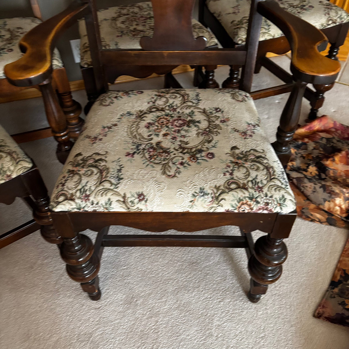 Y108 Set of 6 vintage 1920s oak dining chairs
