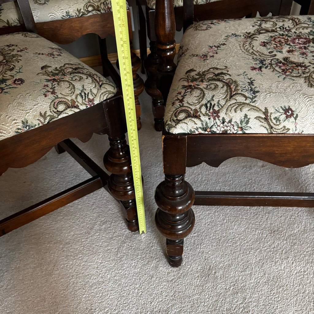 Y108 Set of 6 vintage 1920s oak dining chairs