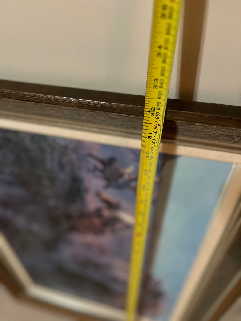 Y303 Vintage original oil on canvas with ornate frame (H. Reimer copy of CM Russel’s “Wild Horse Hunters”)