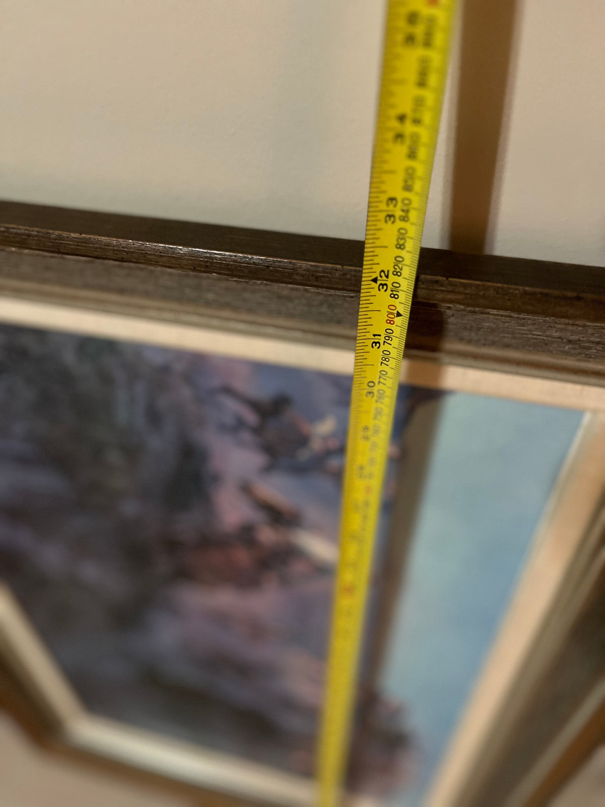 Y303 Vintage original oil on canvas with ornate frame (H. Reimer copy of CM Russel’s “Wild Horse Hunters”)