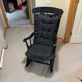 Y310 Black wooden rocking chair with polka dot cushions