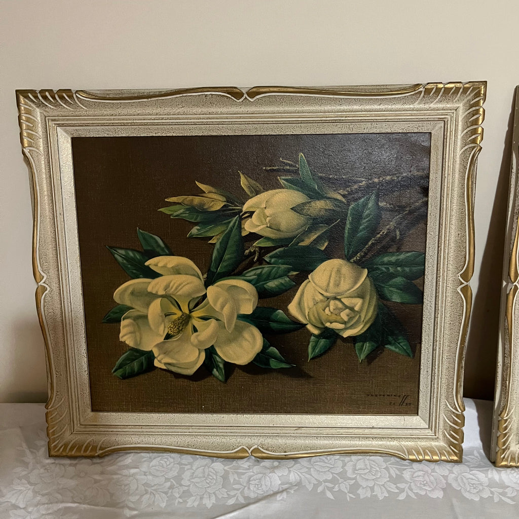 Y315 Set of 2 vintage still life artworks by Tretchiko