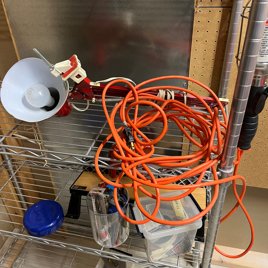 Y328 Garage Grouping (extension cords and more) ***shelf NOT included