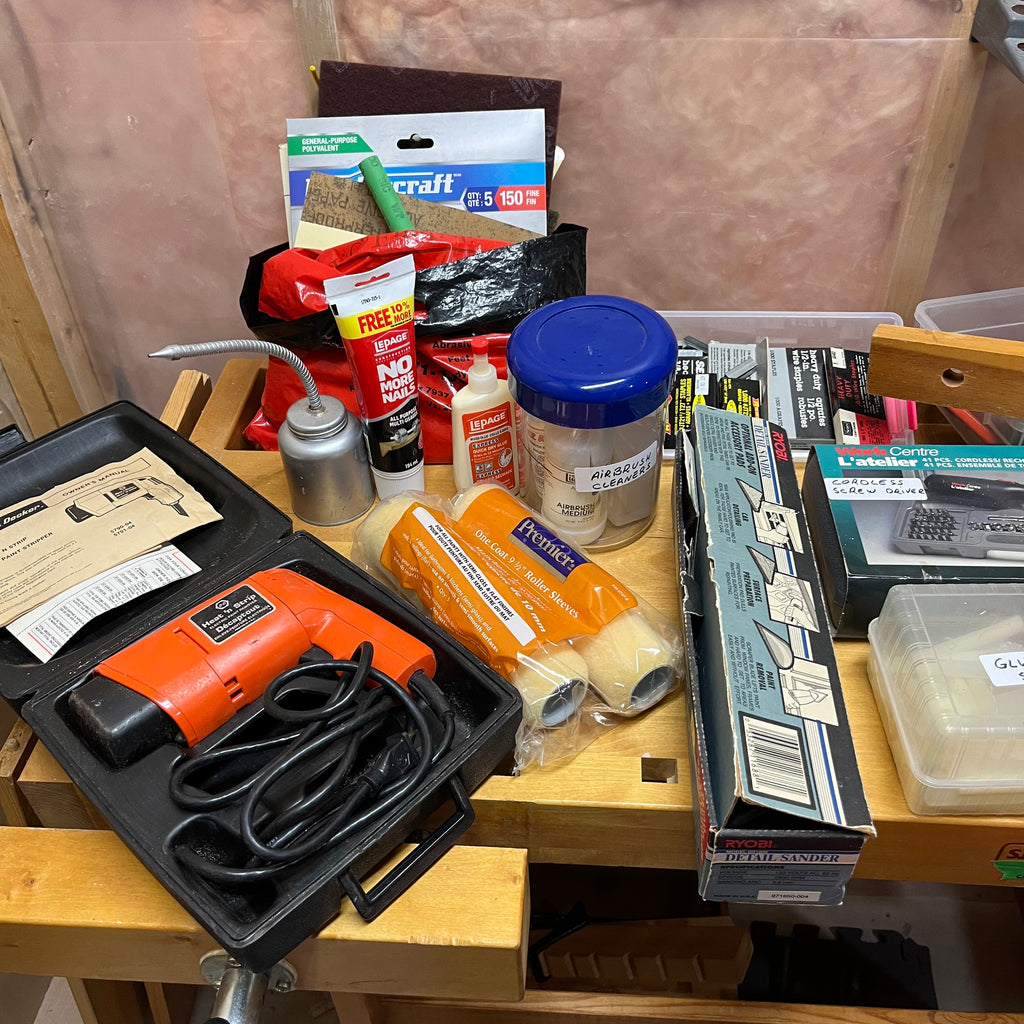 Y328 Garage Grouping (extension cords and more) ***shelf NOT included