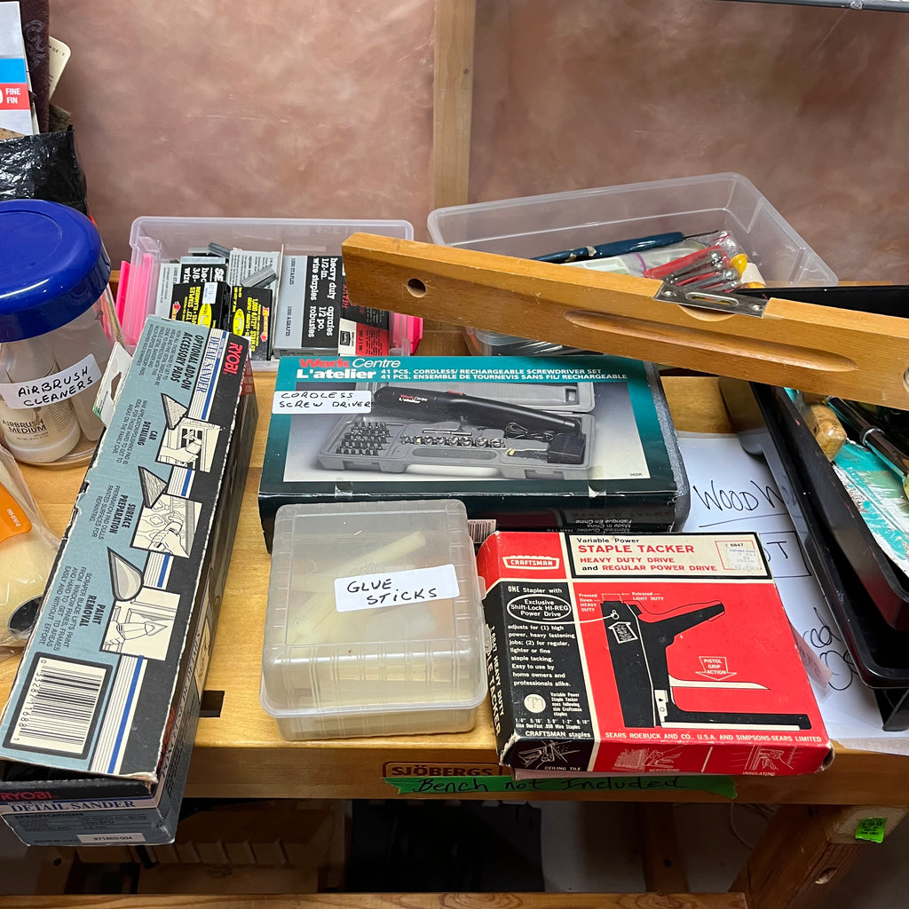 Y328 Garage Grouping (extension cords and more) ***shelf NOT included