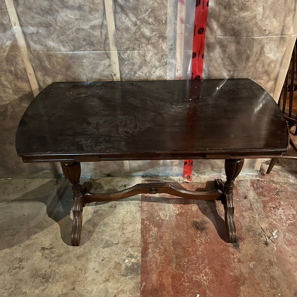 E201 & 304 Beaucraft furniture Solid walnut dining table with 4 Chairs