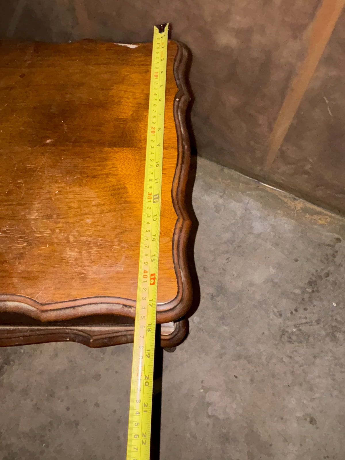 E307 as is Vintage solid wood end table (26" x 17" x 28"