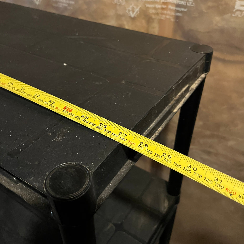 E204 set of 2 black plastic shelving units