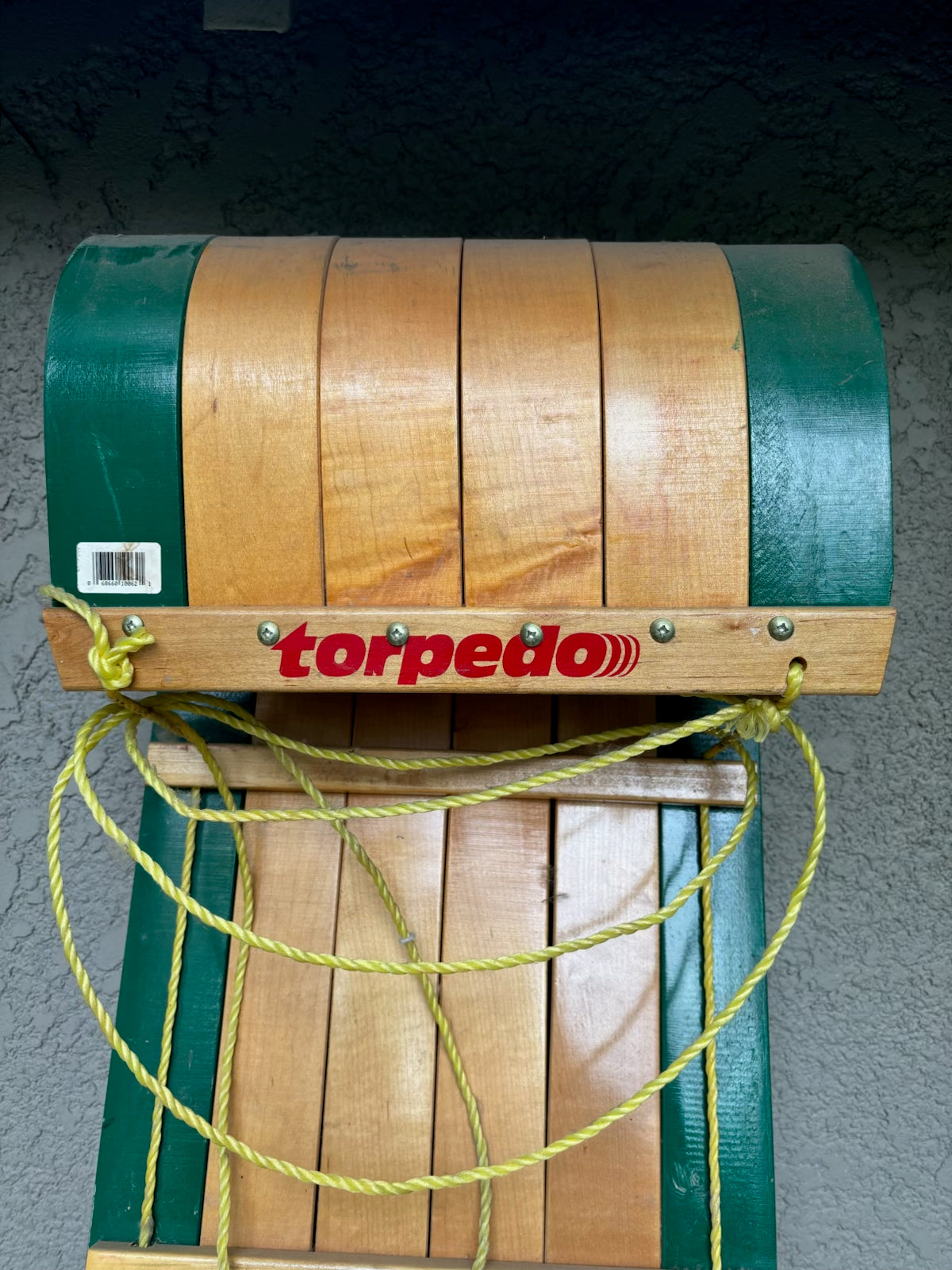 E319 Vintage Torpedo wooden toboggan