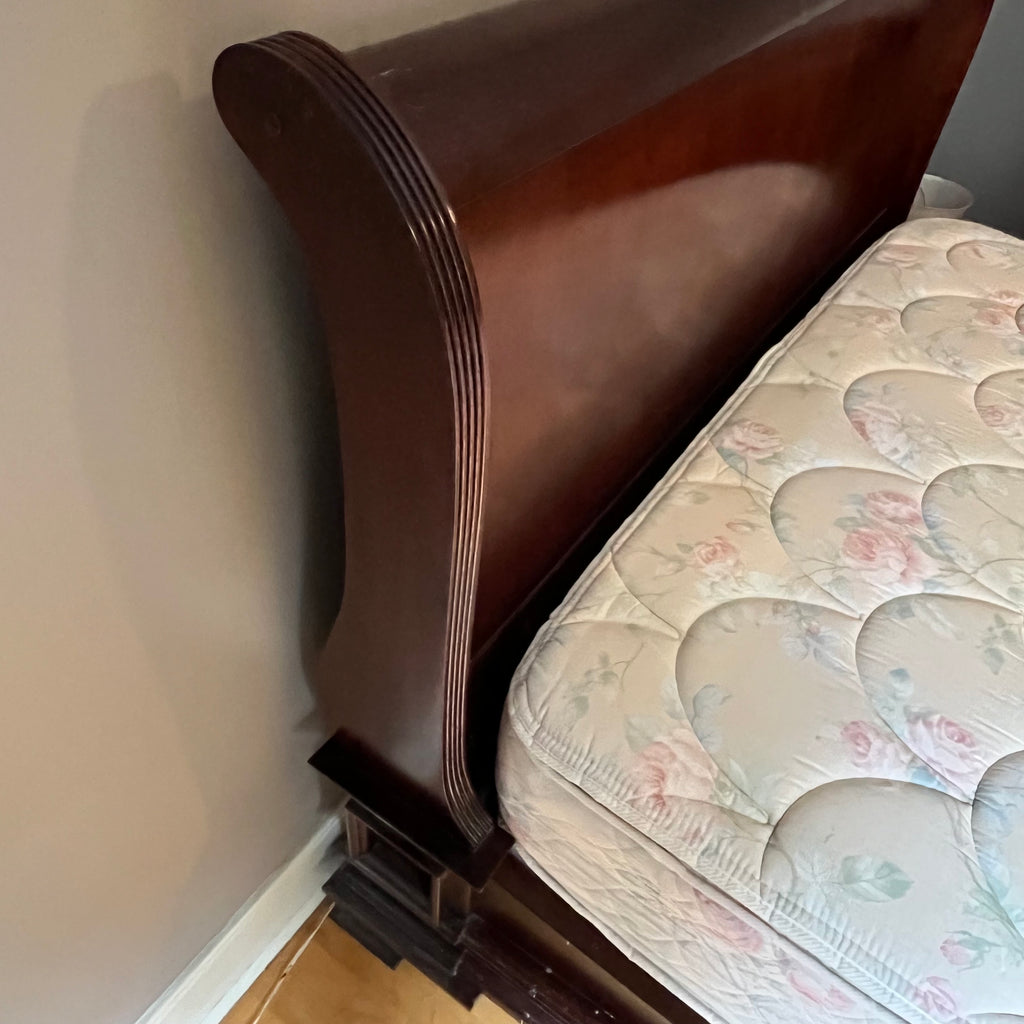 E217 Double bed with Solid wood sleigh style frame (scratches on frame)