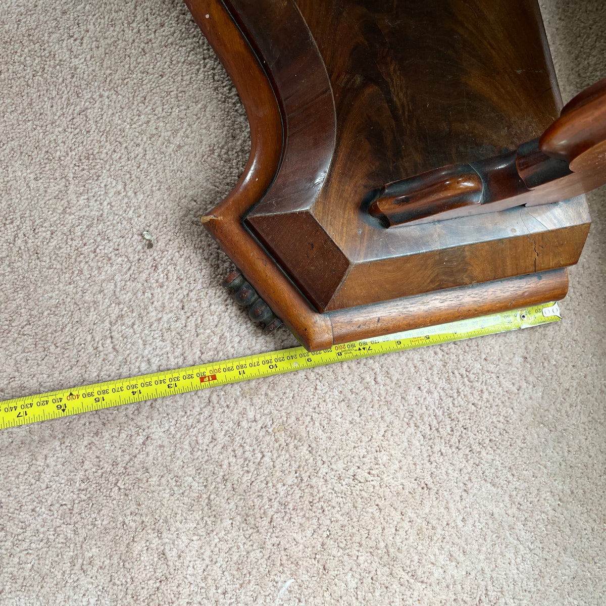 E334 Antique solid wood dressing table mirror (28" tall)
