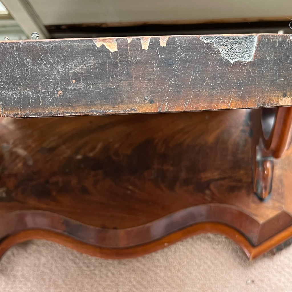 E334 Antique solid wood dressing table mirror (28" tall)