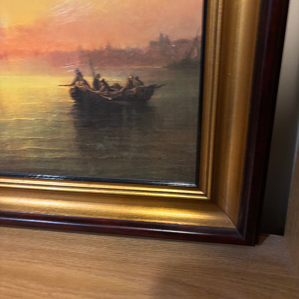 Y124 Vintage artwork (marine sunset, 25" x 22")