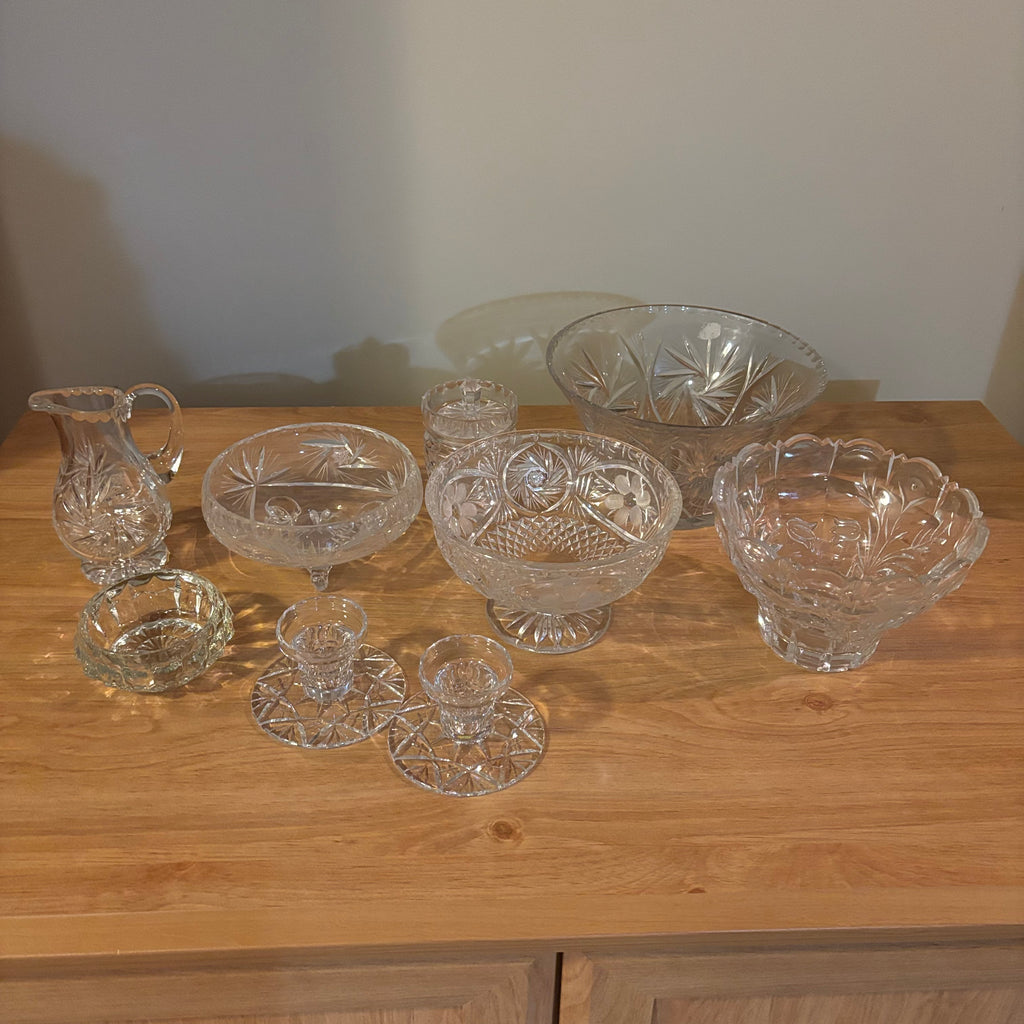 Y127 Vintage Crystal Grouping (candy dishes and more)