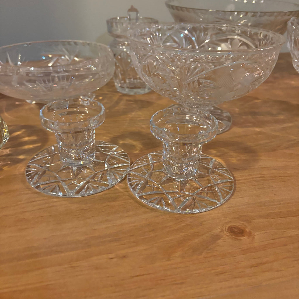 Y127 Vintage Crystal Grouping (candy dishes and more)