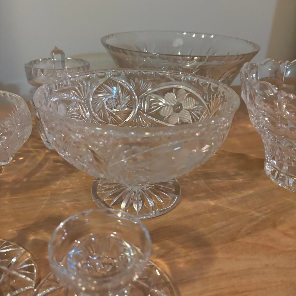 Y127 Vintage Crystal Grouping (candy dishes and more)