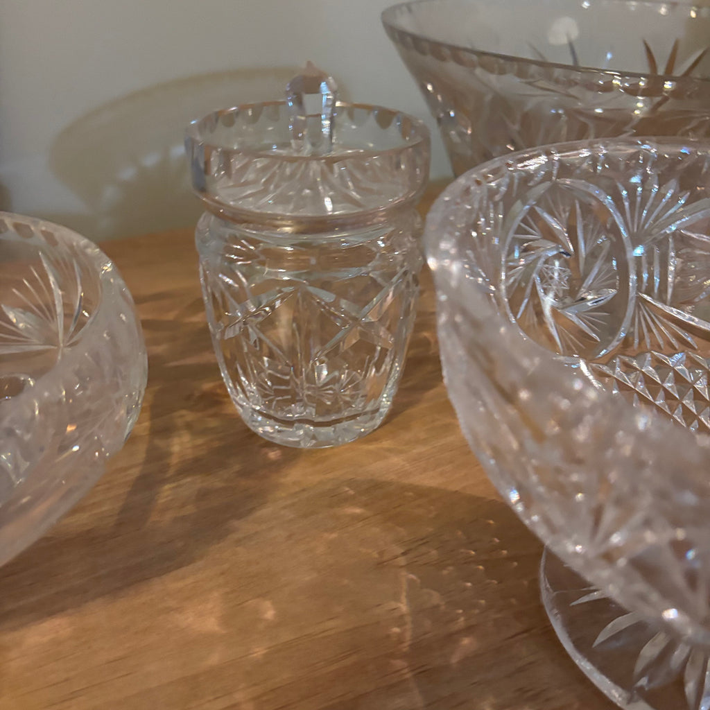 Y127 Vintage Crystal Grouping (candy dishes and more)