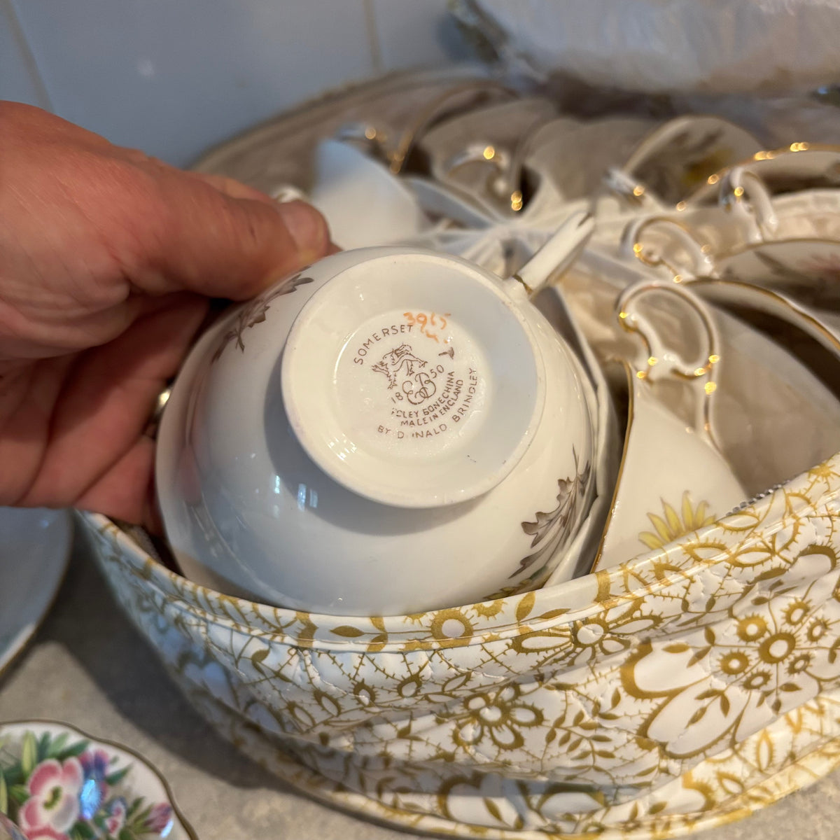 Y135 Assorted China Grouping (Royal Albert, Delphine, and more)