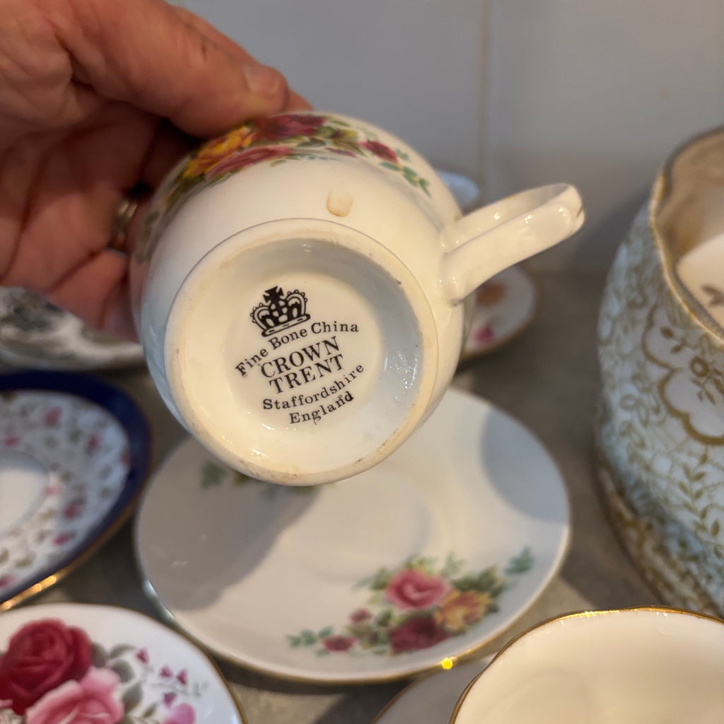 Y135 Assorted China Grouping (Royal Albert, Delphine, and more)