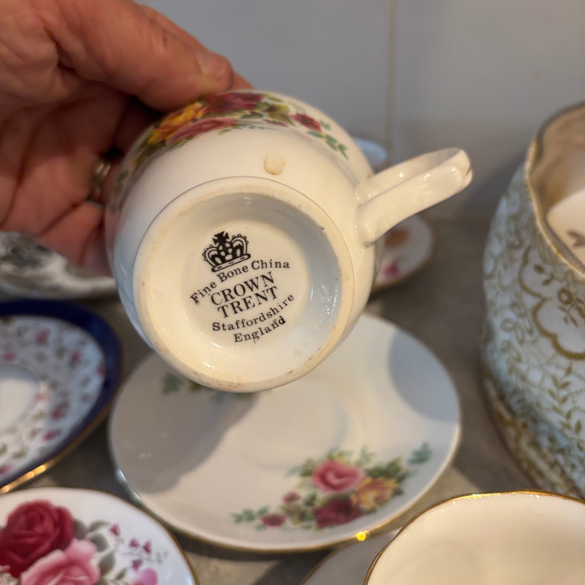 Y135 Assorted China Grouping (Royal Albert, Delphine, and more)