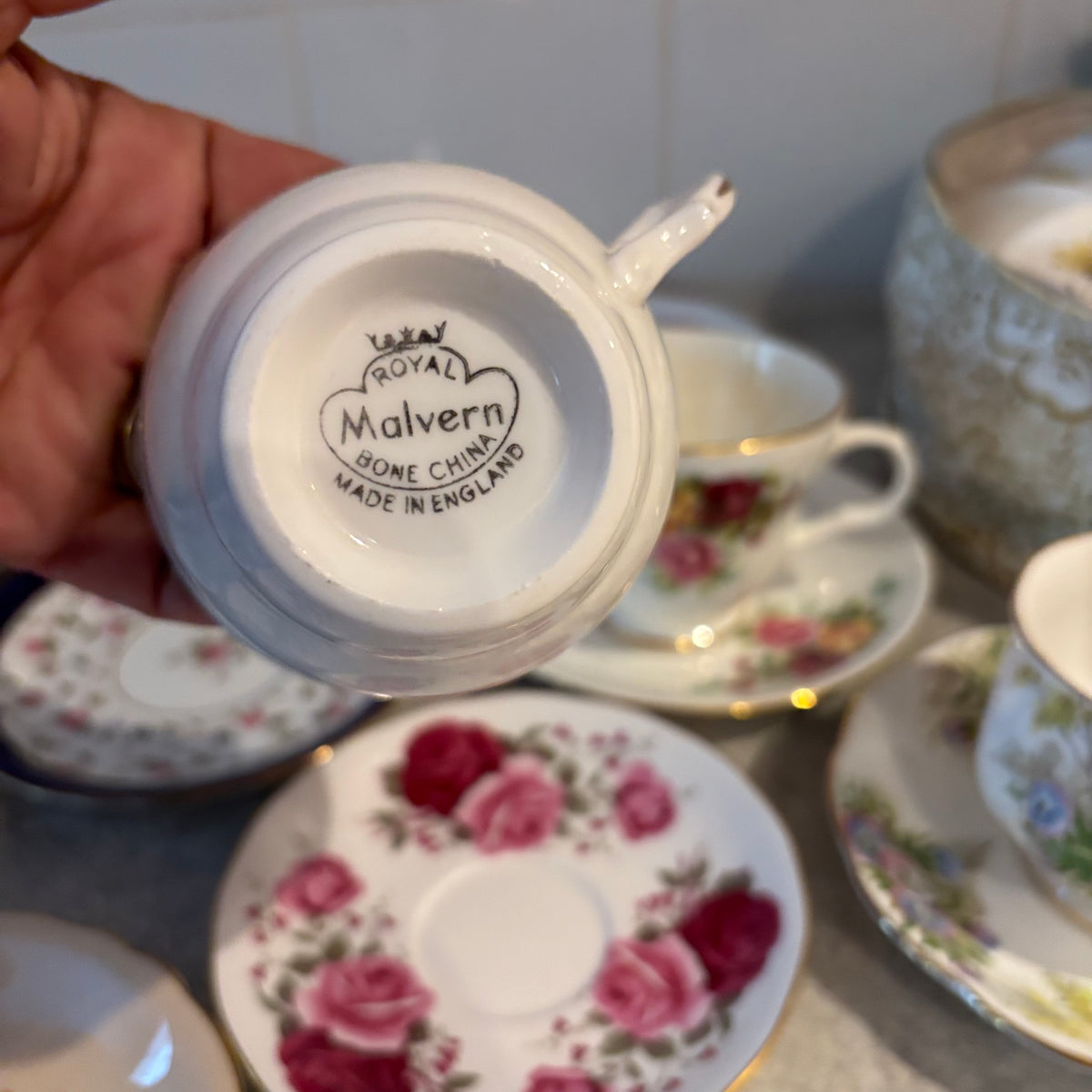 Y135 Assorted China Grouping (Royal Albert, Delphine, and more)