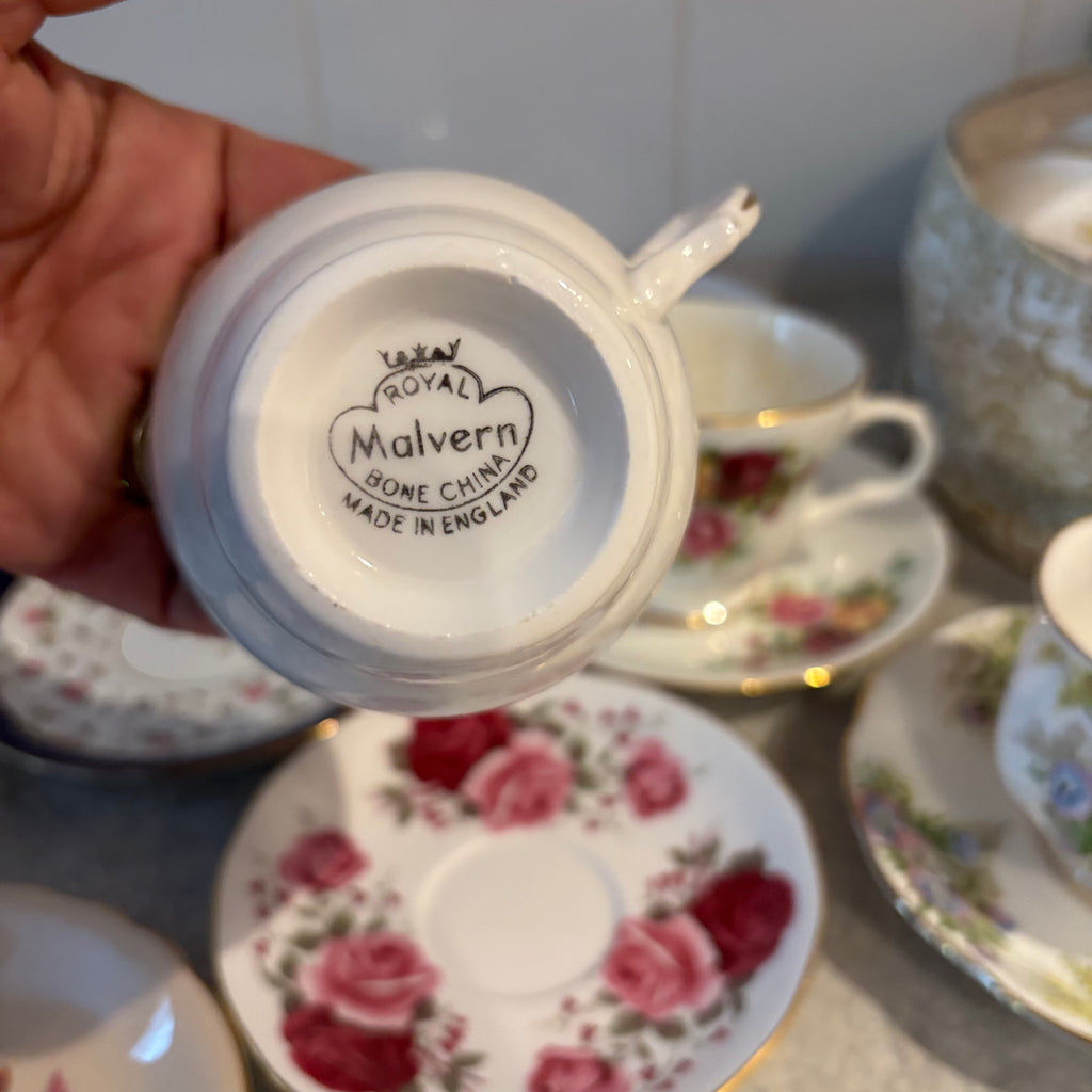 Y135 Assorted China Grouping (Royal Albert, Delphine, and more)