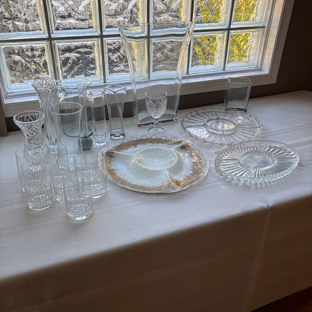 Y138 Vintage Grouping (Large heavy glass vase and more)