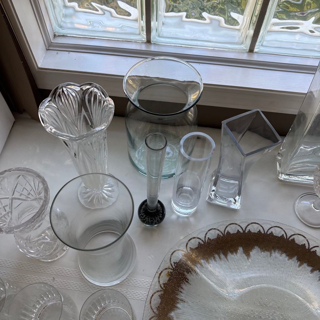 Y138 Vintage Grouping (Large heavy glass vase and more)