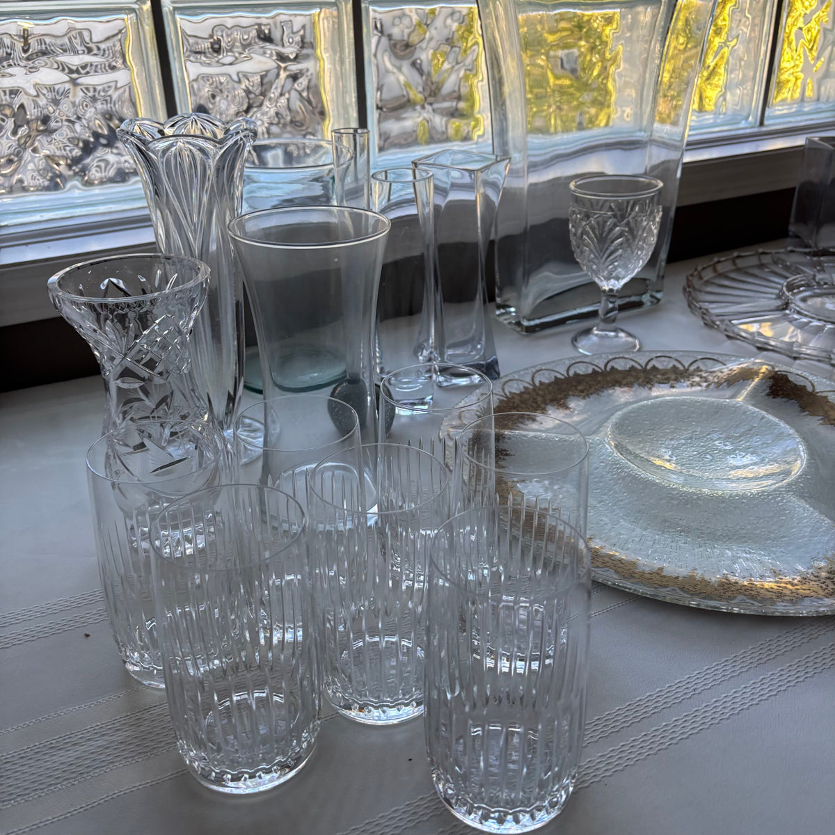 Y138 Vintage Grouping (Large heavy glass vase and more)