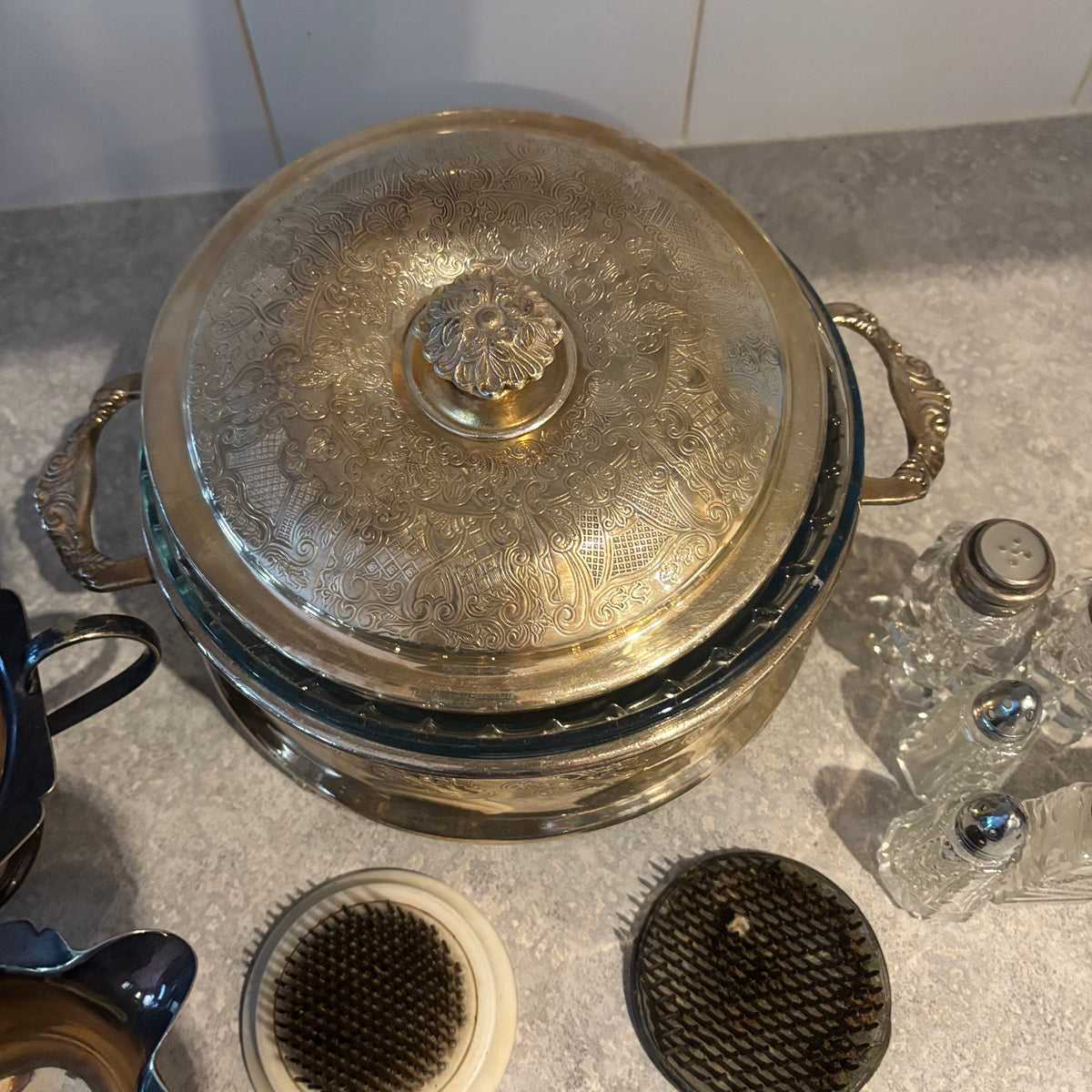 Y145 Vintage Kitchen Grouping (silverplate and more)
