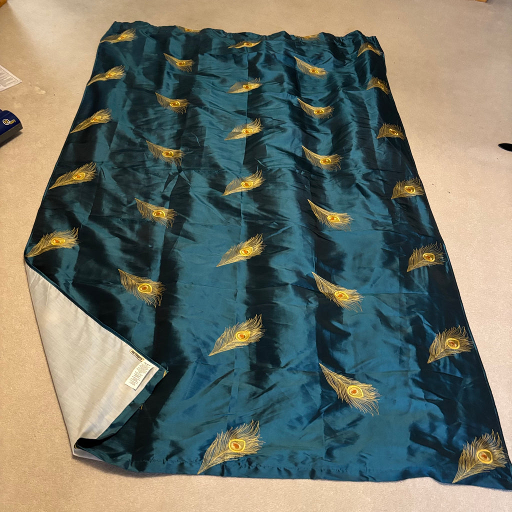 Y149 Pier One Imports curtains with peacock detail