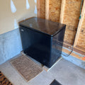 Y342 Black Danby chest freezer (model DCF5558L, 32" x 23" x 34", contents not included)