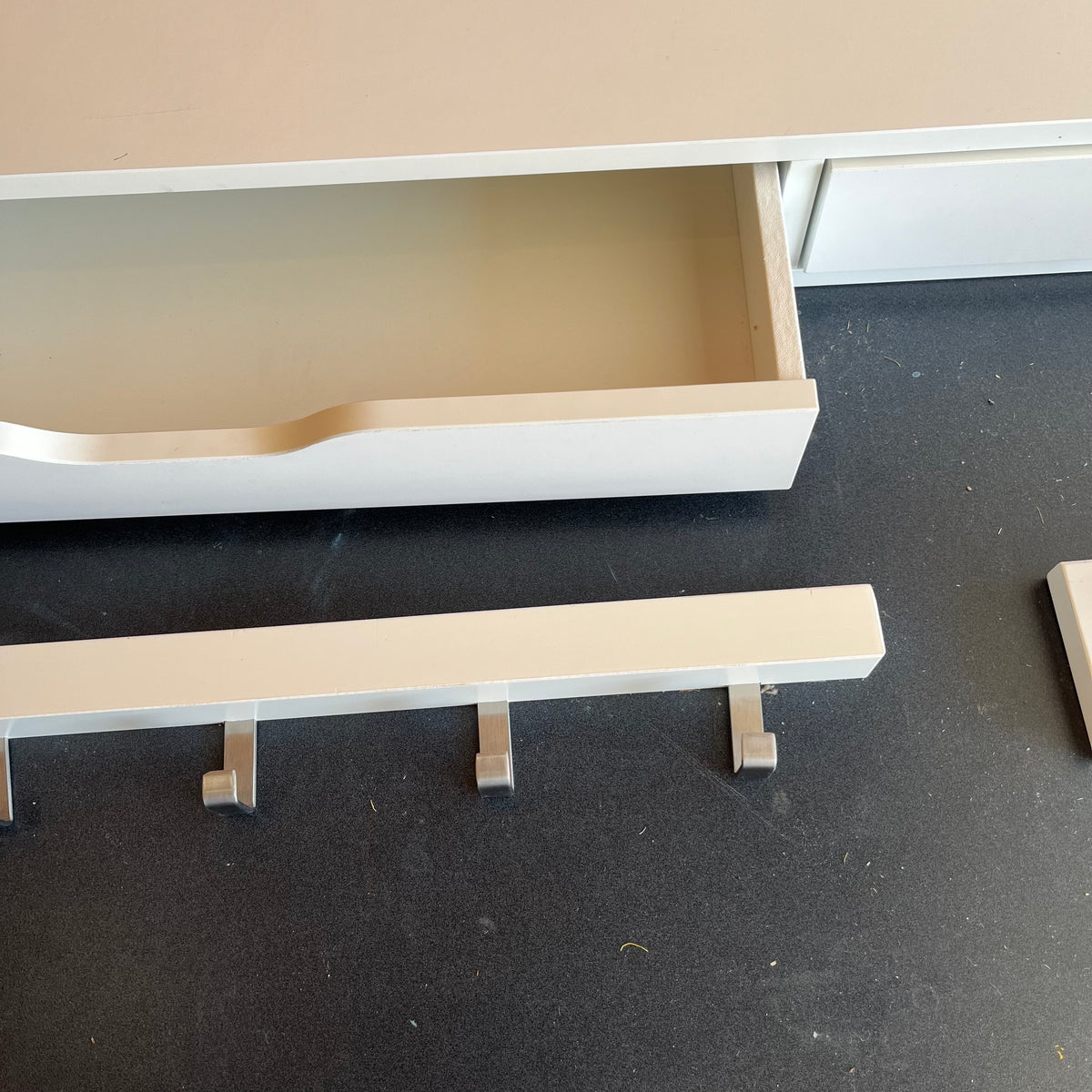 Y346 3 Piece white Storage Grouping (coat hooks and more)