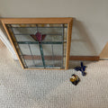 B303 Vintage stained glass grouping