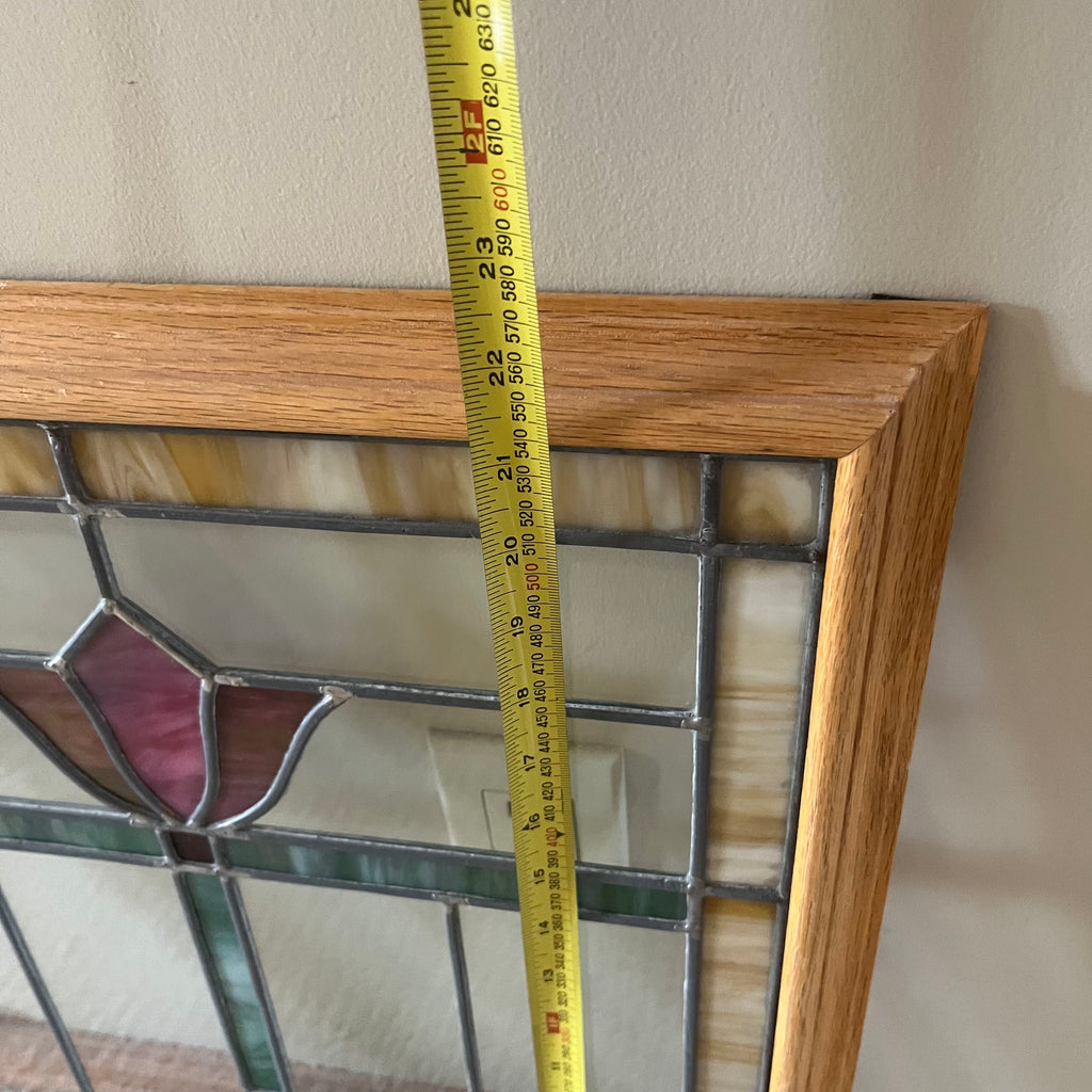 B303 Vintage stained glass grouping