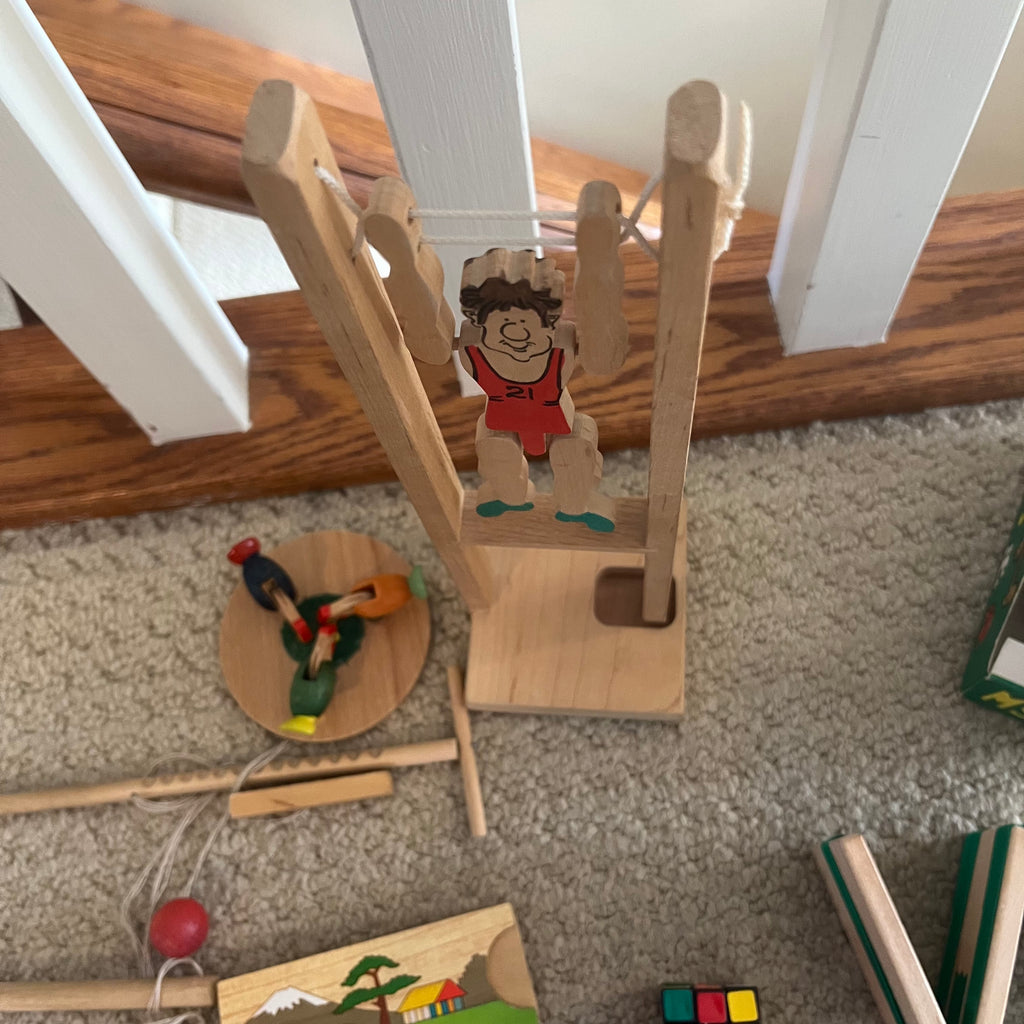 B301 Vintage wooden toys and more grouping
