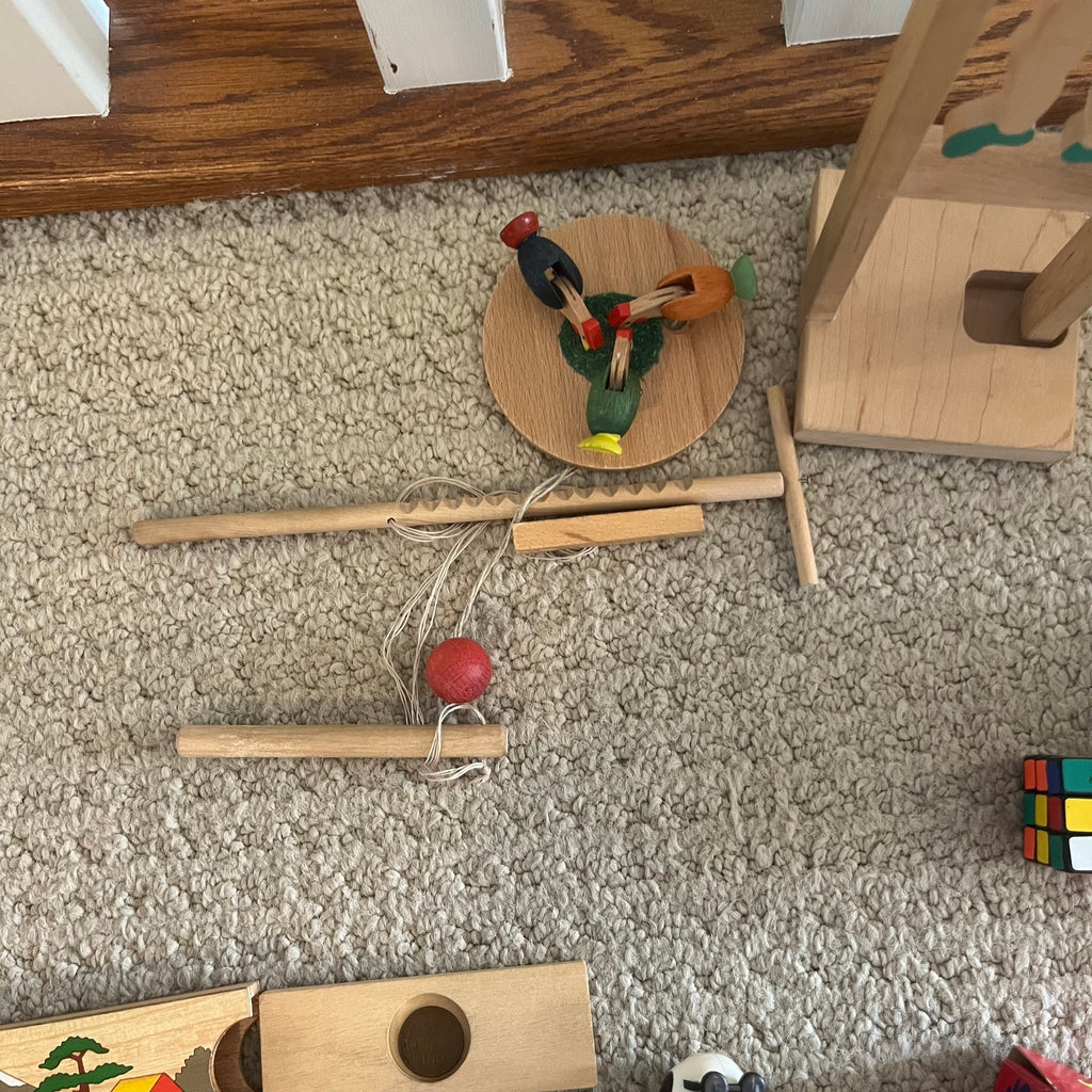 B301 Vintage wooden toys and more grouping