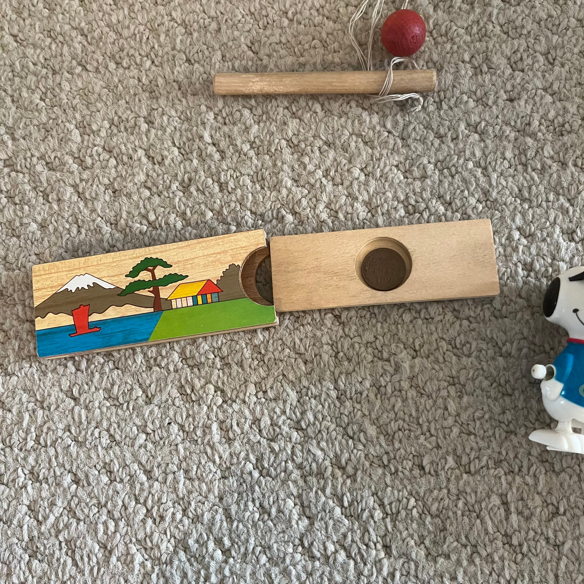 B301 Vintage wooden toys and more grouping