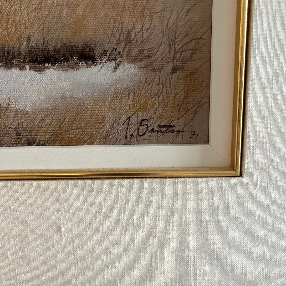 B308 26" x 22" wood framed original Victor Santos Oil painting