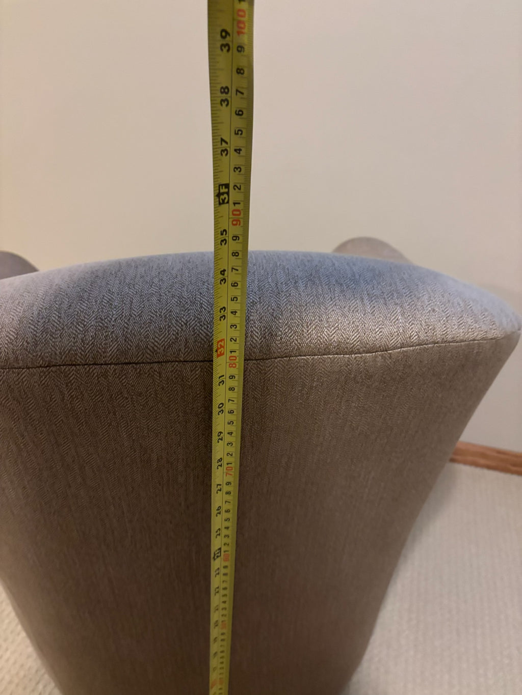 B210 Beige/Grey fabric swivel rocker (needs cleaning)