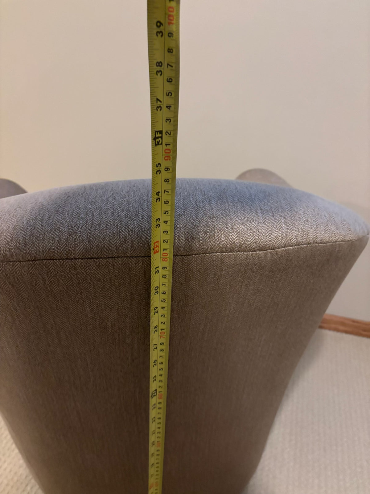 B210 Beige/Grey fabric swivel rocker (needs cleaning)