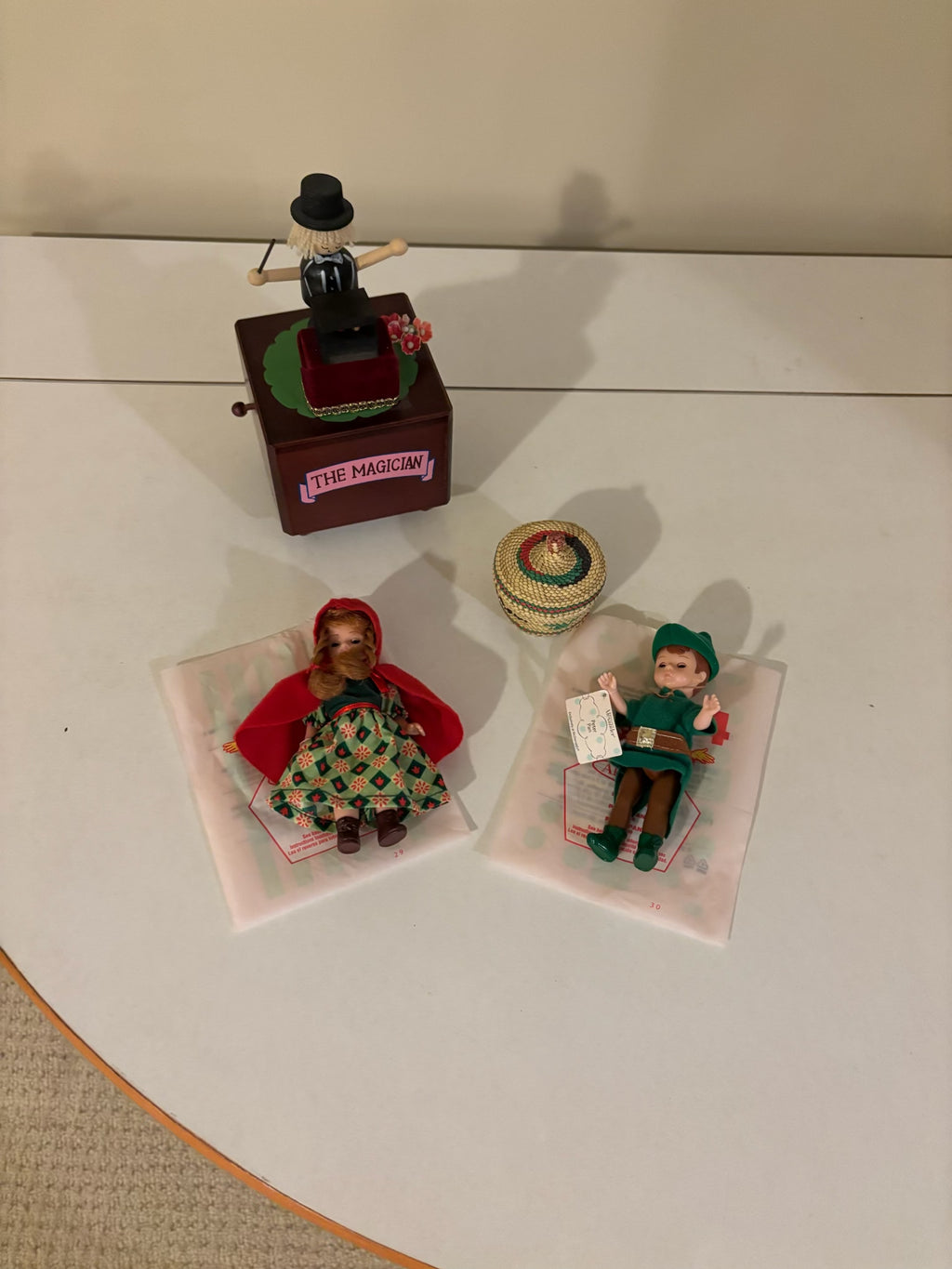 B214 Vintage Toy Grouping ( "The Magician" music box and Madame Alexander)